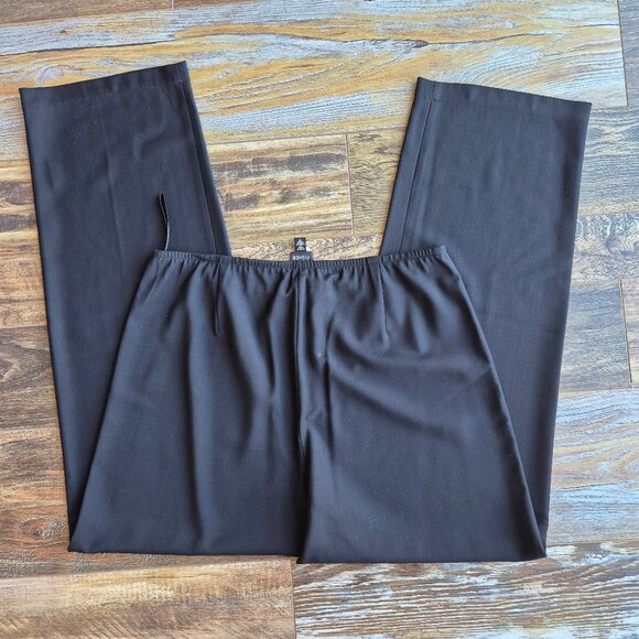 Vintage EILEEN FISHER Wool Blend Straight Dress Pants High Rise Zip Black - Picture 7 of 11